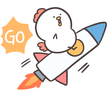 ロケットに乗って飛ぶ白いゆるとりさん